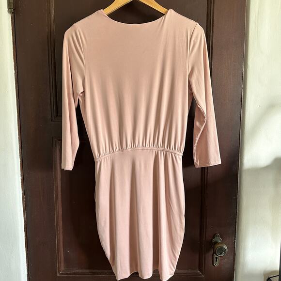 LOVERS + FRIENDS | Dress Happy Drape Blush Pink Faux Wrap | Size Small - Picture 3 of 5